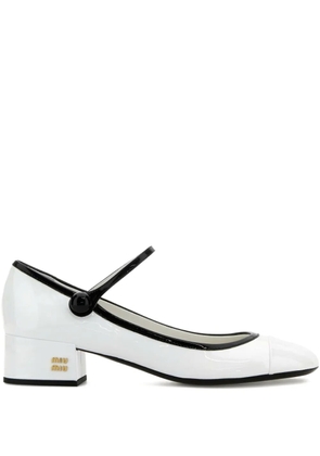 Miu Miu 40mm leather pumps - White