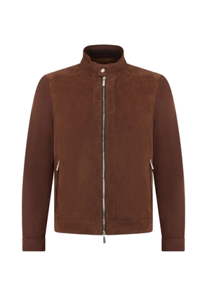 Moorer zipped suede jacket - Brown