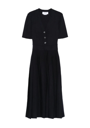 Thom Browne button-pleated maxi dress - Blue