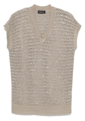 Fabiana Filippi sequinned vest - Brown