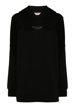 TWINSET logo-lettering hoodie - Black