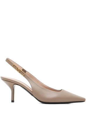 Emporio Armani 65mm slingback pointed-toe pumps - Neutrals