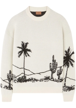 Alanui desert print-knitted jumper - White