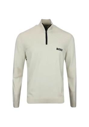 BOSS GREEN HUGO BOSS textured zip sweater - Neutrals