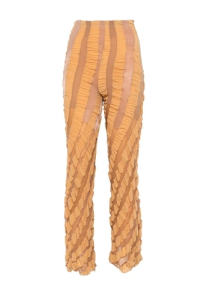 Anni Salonen twisted ruffled trousers - Brown