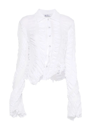 Anni Salonen twisted ruffled shirt - White