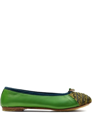 Meher Kakalia Mississipi embellished ballet flats - Green