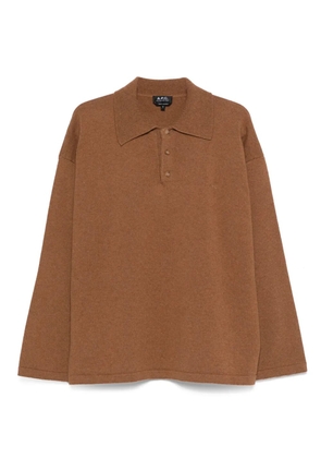 A.P.C. wool polo shirt - Brown