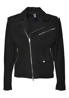 D-FOUR asymmetric-zip biker jacket - Blue