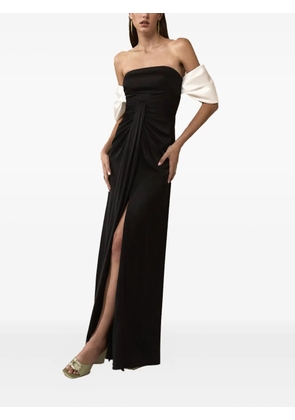Nicole Miller off-shoulder draped dress - Black