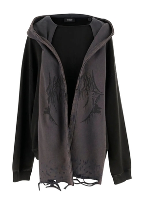 We11done distressed-effect hoodie - Black