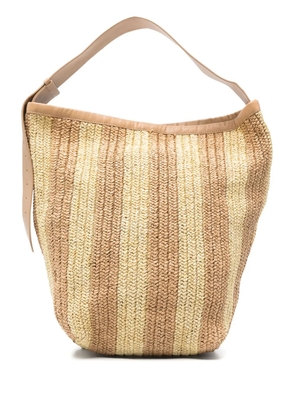 Alysi raffia shoulder bag - Neutrals