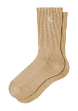 Carhartt WIP Hudson logo-embroidered ribbed socks - Brown