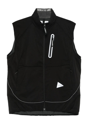 and Wander zip sleeveless gilet - Black