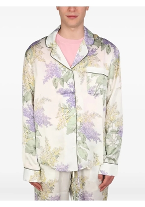 MOUTY floral-print piped shirt - White
