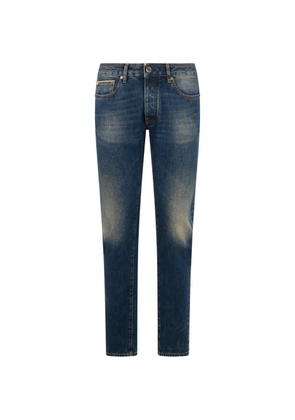 Moorer contrast-stitching skinny jeans - Blue