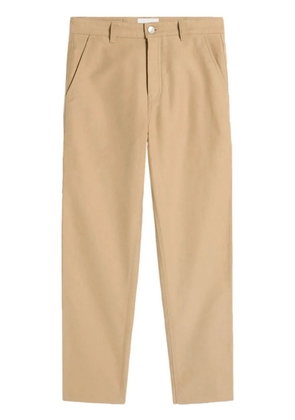 AMI Paris logo-patch straight-leg worker trousers - Neutrals