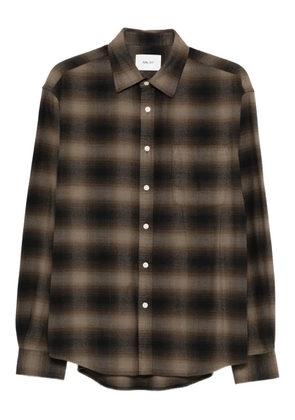 NN07 Button-up shirt made in soft cotton and woven in a flannel twill weave. - Black
