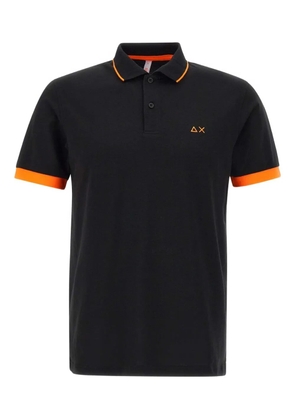 Sun68 contrast-collared polo shirt - Black