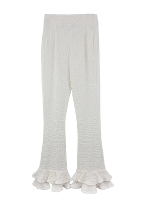 AMBUSH ruffle-hem trousers - White
