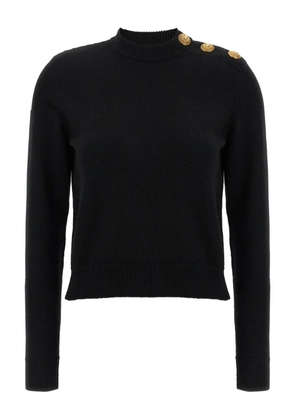 Balmain crew-neck button-embellished sweater - Black