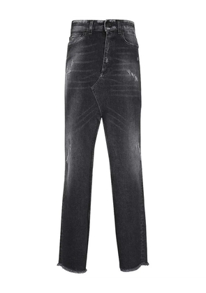 DONDUP slit-detail denim skirt - Black