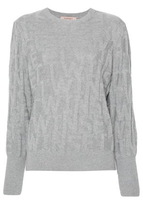 TWINSET jacquard-logo sweater - Grey