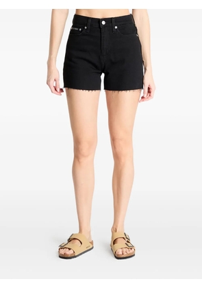 Calvin Klein frayed mom denim shorts - Black