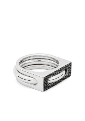 Tom Wood black-spinel rings (set of two) - Silver