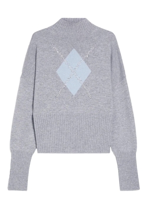 Max Mara crystal-embellished mock-neck sweater - Grey