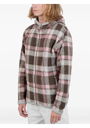 Universal Works hooded checked jacket - Grey