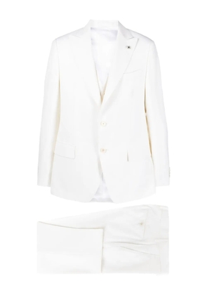 Lardini three-piece wool suit - White