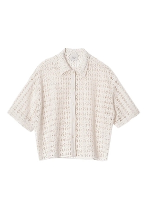Alysi crochet-pattern collared shirt - White