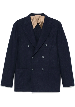Barba mélange-effect blazer - Blue