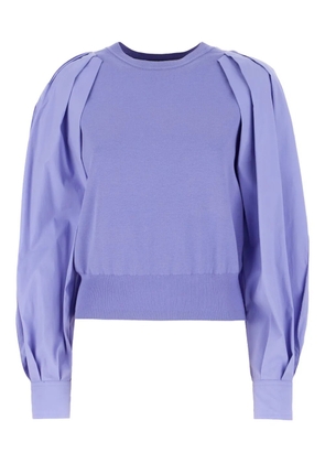 Juun.J pleated-sleeve top - Purple