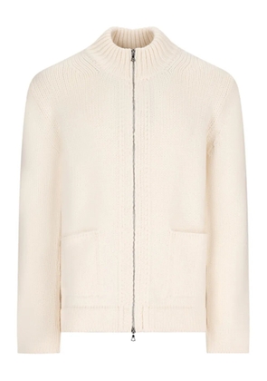 Fabrizio Del Carlo zip-front patch-pocket cardigan - Neutrals