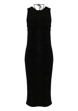 ANDREĀDAMO Xray ribbed-knit midi dress - Black