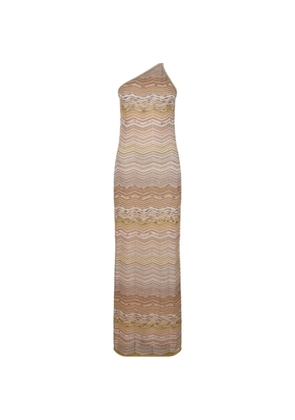 Missoni one-shoulder chevron midi dress - Neutrals
