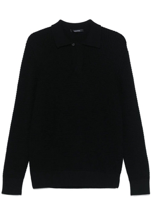 Tagliatore ribbed-knit polo shirt - Black