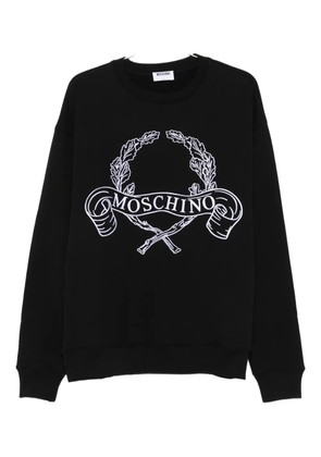 Moschino Laurel Crown logo embroidered sweatshirt - Black