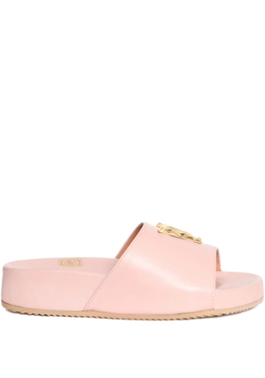 Via Roma 15 leather V-embellished sandals - Pink