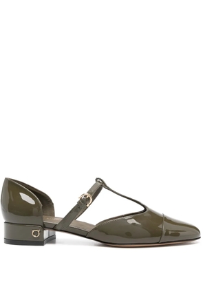 Ferragamo leather ballerina shoes - Green
