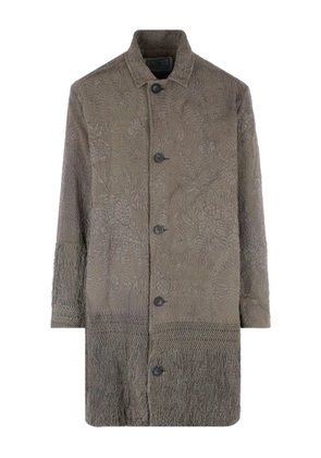 By Walid embroidered-fringe coat - Brown