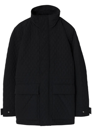 Burberry check-hood quilted jacket - Black