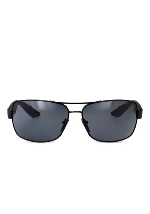 Prada Linea Rossa metal rectangle sunglasses - Black