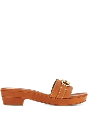 Ferragamo leather heeled sandals - Brown