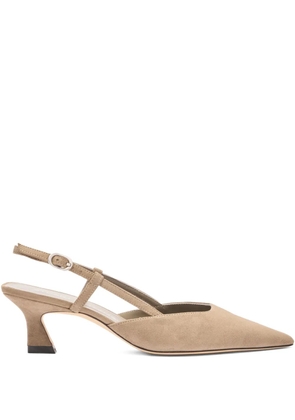 Stuart Weitzman 50mm Vinnie slingback pointed-toe pumps - Brown
