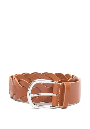 ISABEL MARANT Edena braided leather belt - Brown