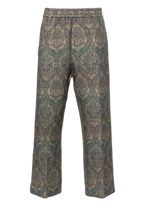 Pierre-Louis Mascia graphic-print trousers - Blue