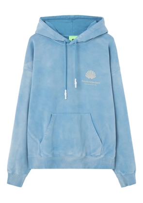 NEW AMSTERDAM shell-logo tie-dye hoodie - Blue